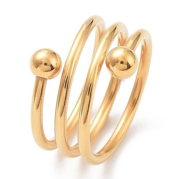 Ion Plating(IP) 304 Stainless Steel Wire Wrap Spiral Cuff Rings