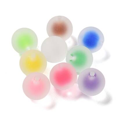 UV Plating Iridescent Frosted Acrylic Beads
