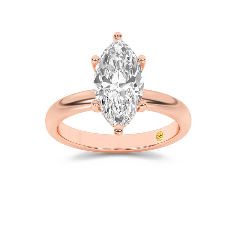 Firefly Hidden Halo Marquise Lab Grown Diamond Engagement Ring | 10K Rose Gold 2 1/10 CT. TW.