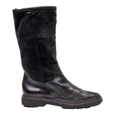 GEOX High Boots Black Leather Womens UK 6