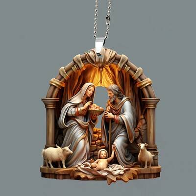 The Birth of Jesus Hanging Ornaments