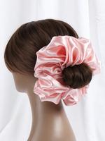 Solid Color Ruched Design Scrunchies De Satin, Elastic Tie Band, High Stretch Pink Hair Tie, Fashion Hairstyle Hair Accessori...