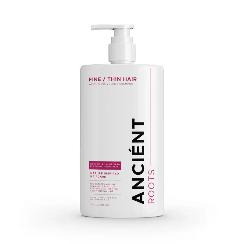 Ancient Roots Shampoo for Fine or Thin Hair, Weightless Volume Shampoo with Gotu Kola, Aloe Vera, Flaxseed and Fenugreek, 8 F...