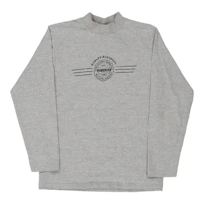Age 14 Orlando, Florida Harley Davidson Long Sleeve T-Shirt - Small Grey Cotton