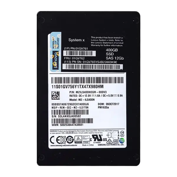 01GV765 Lenovo 400GB Multi-Level Cell SAS 12Gb/s 2.5-Inch Solid State Drive