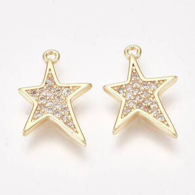 Brass Micro Pave Cubic Zirconia Pendants