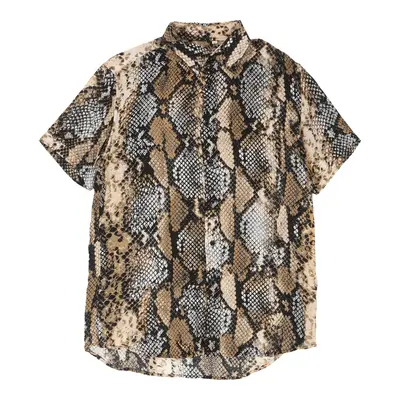 Vintage Red Jack Patterned Shirt - Large Brown Polyester