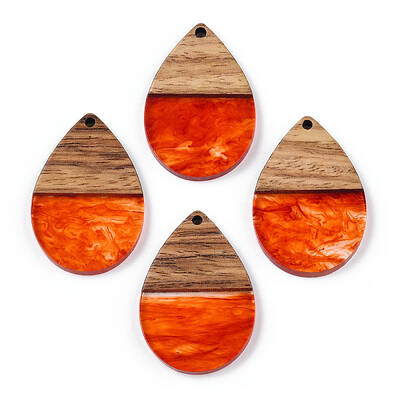 Transparent Resin & Walnut Wood Pendants