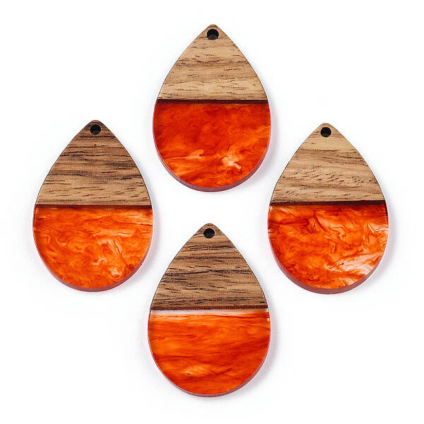 Transparent Resin & Walnut Wood Pendants