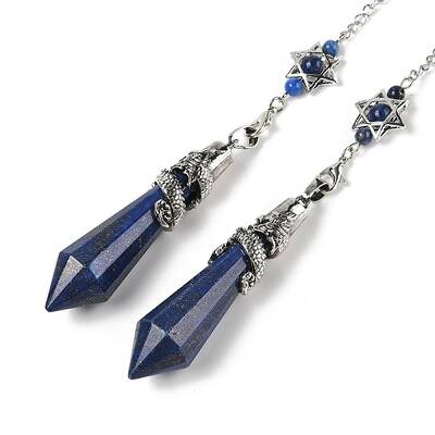 Natural Lapis Lazuli Cone Dowsing Pendulum Big Pointed Pendants