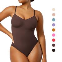 Shapellx Seamless One-Piece Tummy Tucking Bodysuit Comfort Sleeveless Tops Shapewear for Women Soft V Neck Simple Comfy Sculp...