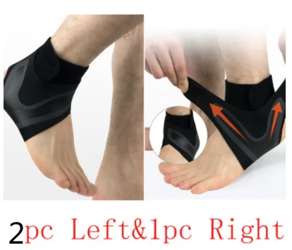 Ankle Support Brace Safety Running Basketball Sports Ankle Sleeves | Size: Black M | quantity: 2set | Model: Leftright