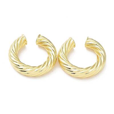 Rack Plating Brass Twist Rope Cuff Earrings for Women