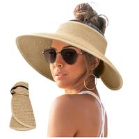 Womens Swim Hat Womens Sunshade Hat Korean Edition Women Open Top Big Sunscreen Sun Hat No Top Foldable Hat Big Visor Hat Wom...