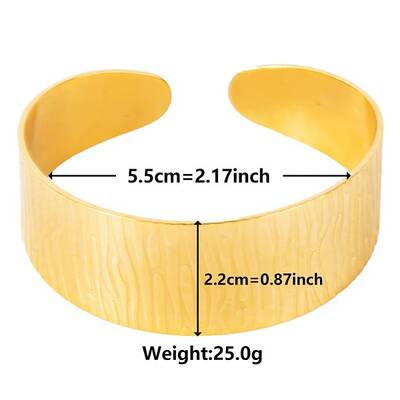 Stylish European and American Texture 304 Stainless Steel Cuff Bangles for Women