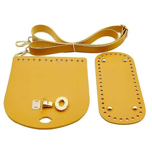 Handmade PU Leather Crochet Shoulder Bag Accessories Kits