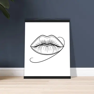 Lips of Expression - Minimalist Art on Premium Poster