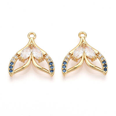 Brass Micro Pave Cubic Zirconia Pendants