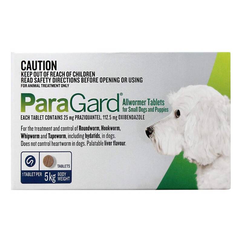 Paragard Allwormer For Small Dogs 11 Lbs (5kg) Blue 4 Tablets