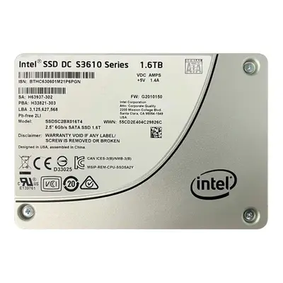 SSDSC2BX016T4 Intel DC S3610 1.6TB Multi-Level Cell SATA 6Gb/s 2.5-Inch Solid State Drive