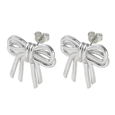 Bowknot Rack Plating Brass Stud Earrings for Women