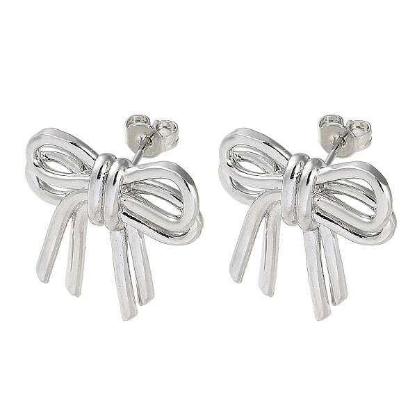 Bowknot Rack Plating Brass Stud Earrings for Women