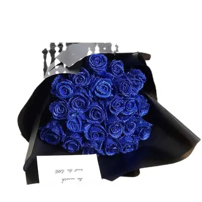 Personalized Valentine's Day Bridal Bouquet Preserved Fresh Flower | Color: Blue | style: 1 Flower
