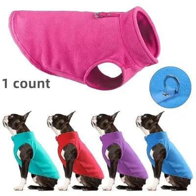 Solid Color High Round Collar Pet Jacket, Winter Thickened Warm Pet Coat, Pet Clothes for Dogs & Cats, Dog & Cat Supplies Hol...