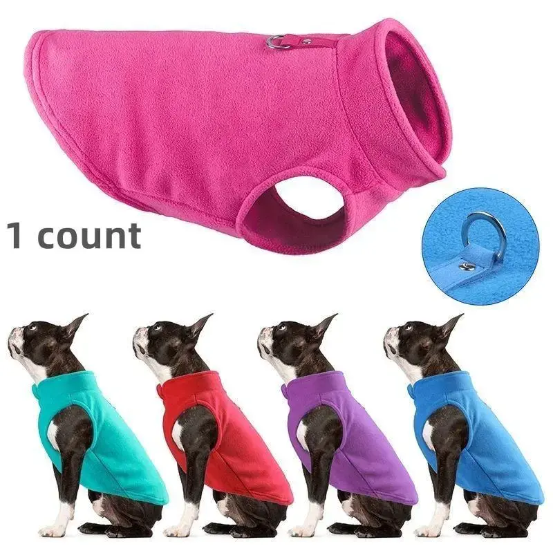 Solid Color High Round Collar Pet Jacket, Winter Thickened Warm Pet Coat, Pet Clothes for Dogs & Cats, Dog & Cat Supplies Hol...