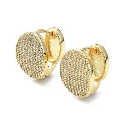 Rack Plating Brass Micro Pave Cubic Zirconia Hoop Earring