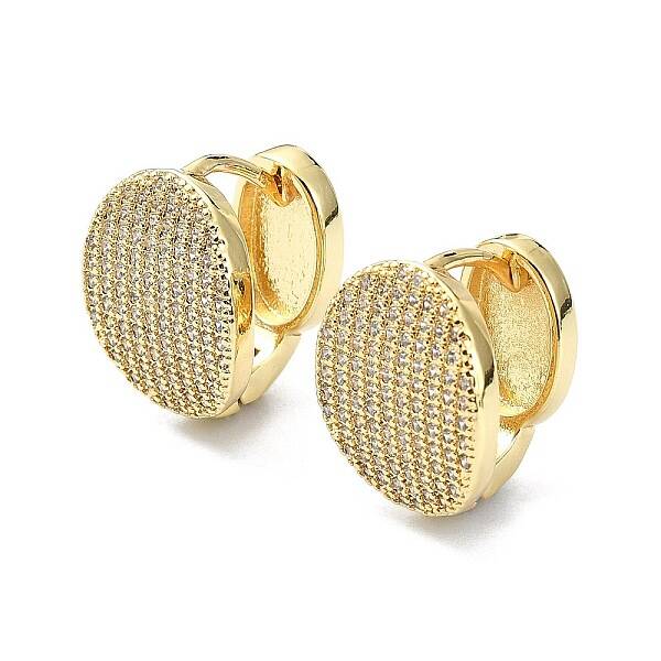 Rack Plating Brass Micro Pave Cubic Zirconia Hoop Earring