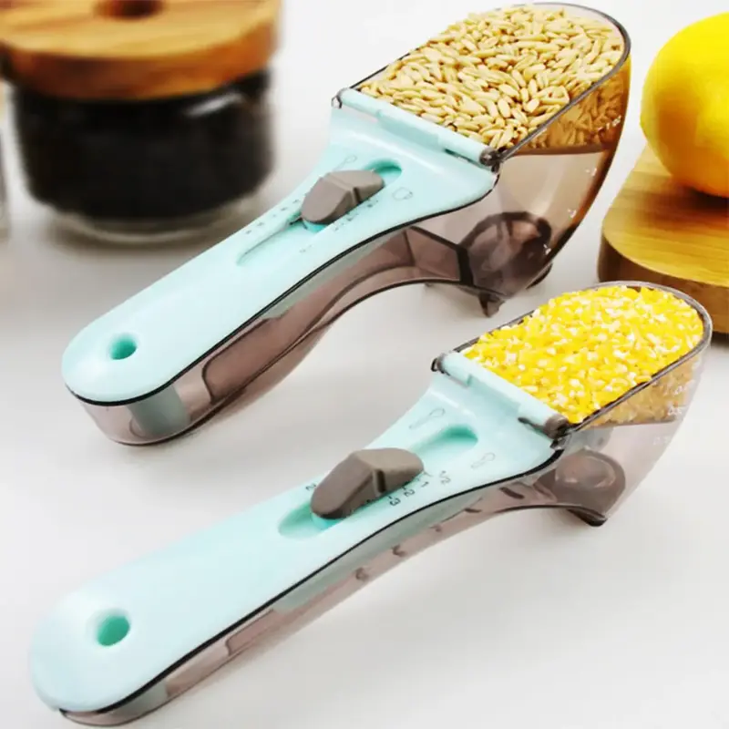 Adjustable Measuring Spoon, 2 Counts All-in-one Baking Measuring Cup, Precise and Accurate Measuring Scale, Baking Utensils f...