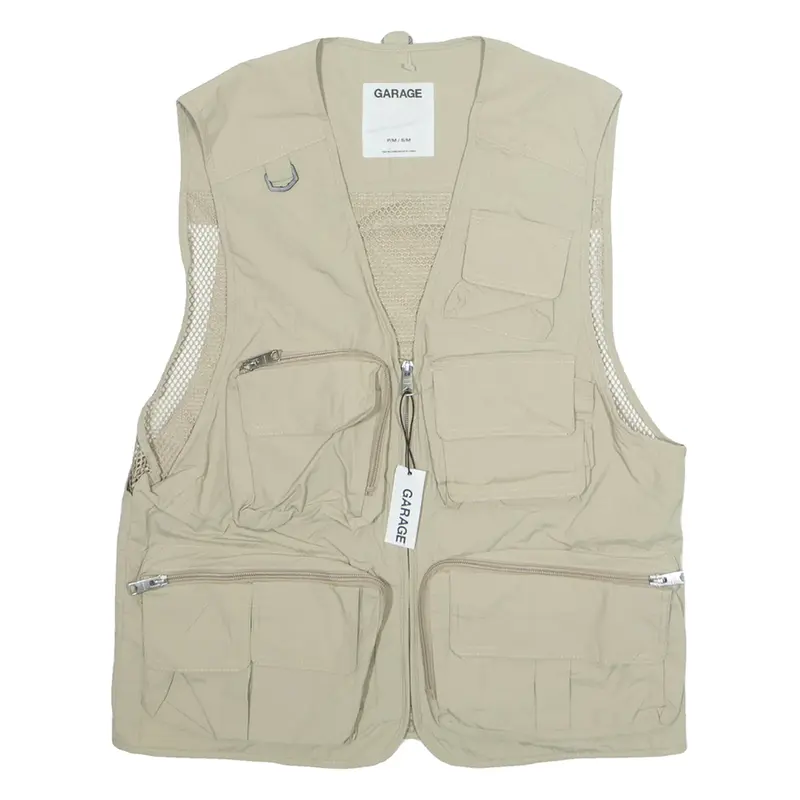 GARAGE Mens Gilet Beige Nylon S