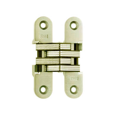 Soss Invisible Hinge For 1-3/8 To 1-3/4 Thick Wood Or Metal Door, Satin Brass