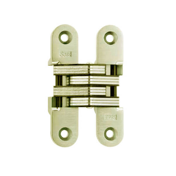 Soss Invisible Hinge For 1-3/8 To 1-3/4 Thick Wood Or Metal Door, Satin Brass