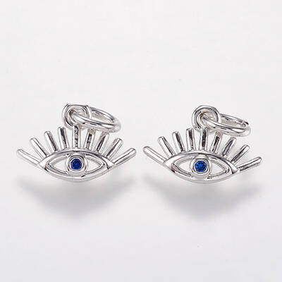 Brass Micro Pave Cubic Zirconia Charms