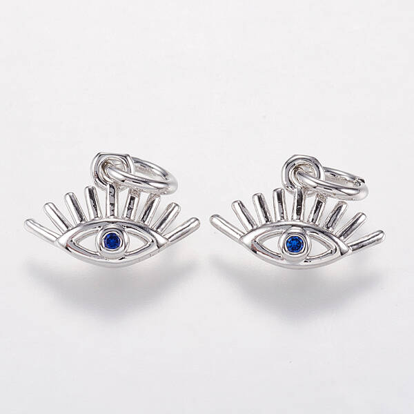 Brass Micro Pave Cubic Zirconia Charms