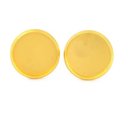 Brass Stud Earring Findings with Flat Round Tray