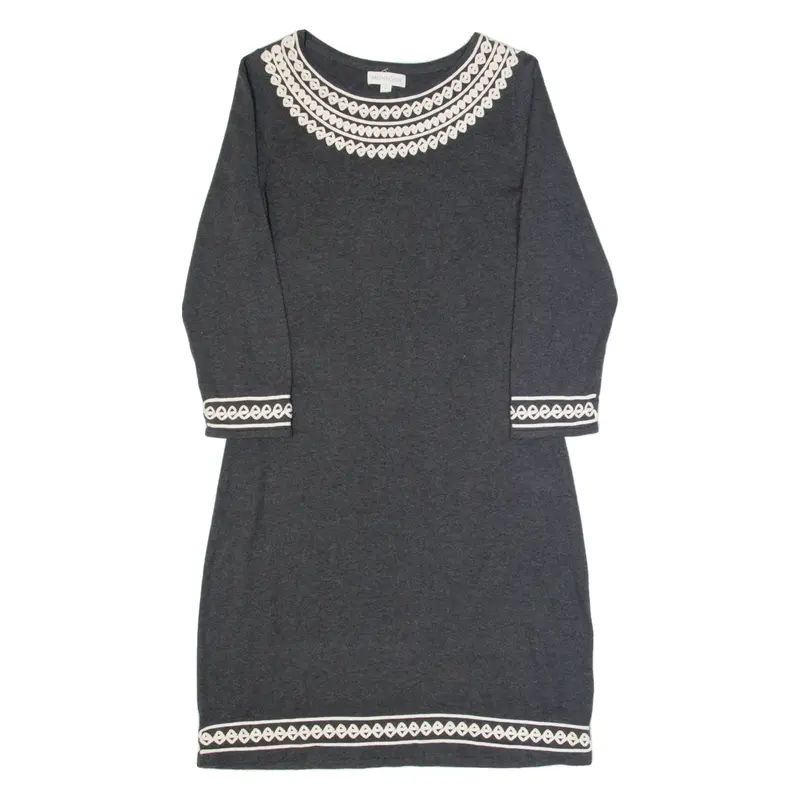 MONSOON Womens Jumper Dress Grey Long Sleeve Midi S