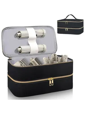 Double Layer Travel Storage Bag, Portable Lightweight Hard Carrying Case Organizer, Travel Organizer for All Brands of Hairdr...