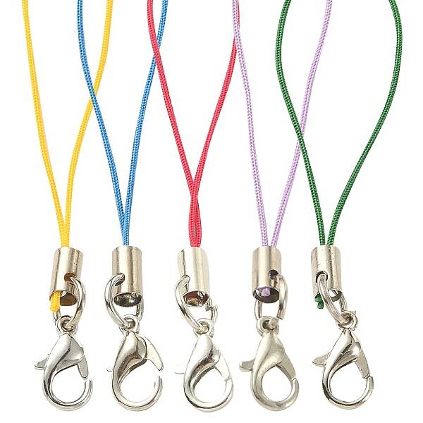 50Pcs 5 Colors Polyester Cord Mobile Straps