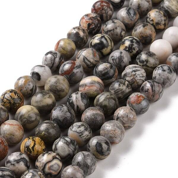 Natural Map Stone/Picasso Stone/Picasso Jasper Beads Strands