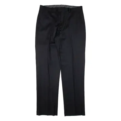 CALVIN KLEIN Pinstripe Mens Trousers Black Slim Straight Wool W33 L31