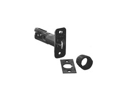 Schlage Residential F Series Triple Option Dead Latch 1 X 2 1/4 Es, Round Corner + Square Corner + Drive-In, Satin Nickel