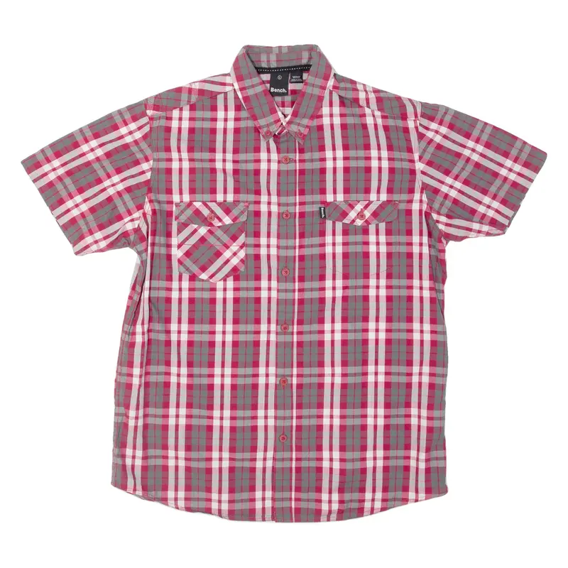 BENCH Mens Flannel Shirt Red Plaid L