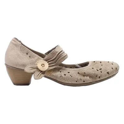 RIEKER Mary Jane Heels Grey Leather Womens UK 7