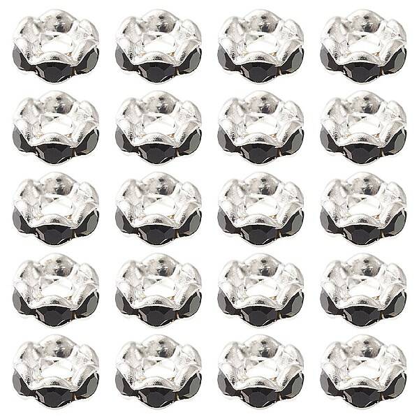 Brass Rhinestone Spacer Beads