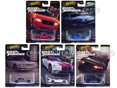 Fast & Furious 2024 5 piece Set H Diecast Model Cars by Hot Wheels