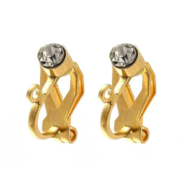 316 Surgical Stainless Steel Rhinestone Clip-on Earring Settings