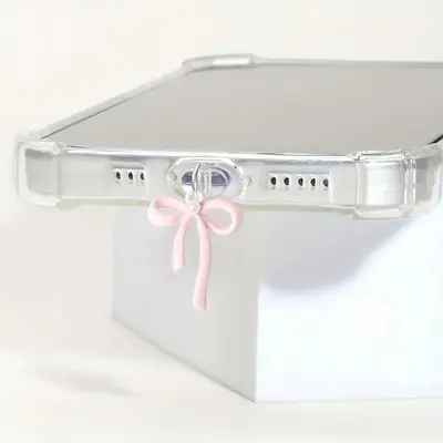 Cute Bowknot Design Phone Dust Plug, Silicone Durable Phone Anti-dust Plug, Phone Decoration Accessories Compatible with i...